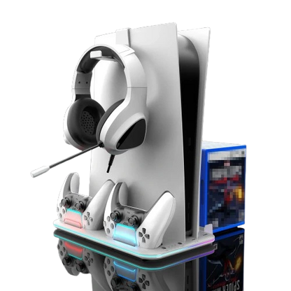 GameTower PS5 All-in-One Stand – Cooling Dock, Dual Charger & Headset Holder