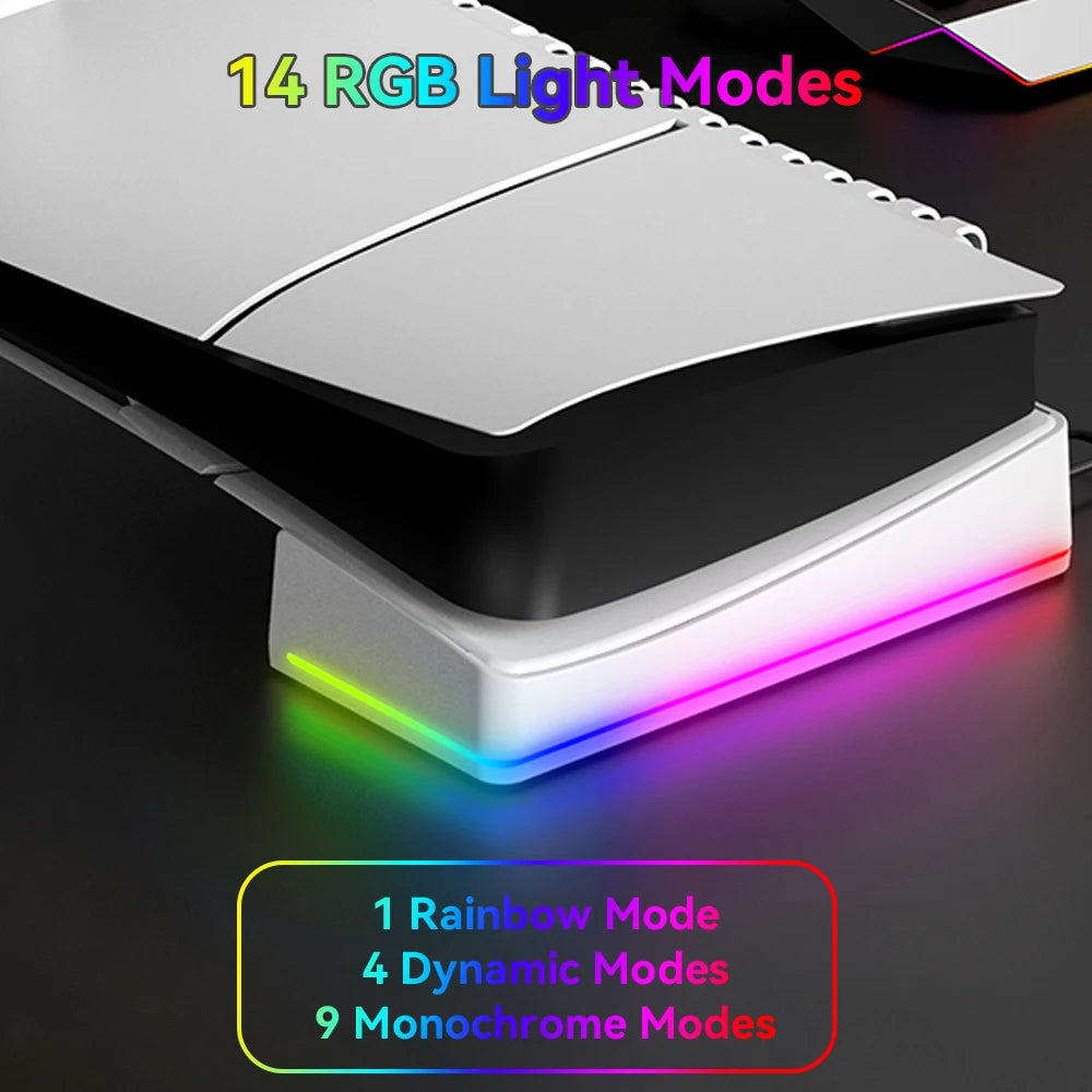 PS5 Slim Cooling & Charging Station – RGB Stand with Dual Controller Charger, Headset Holder & Game Organizer
