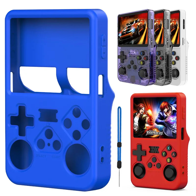 Silicone protective case for R36S and R35S handheld gaming console in multiple colors