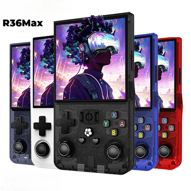 Transparent handheld retro console with HD screen, 4000mAh battery and USB-C fast charging